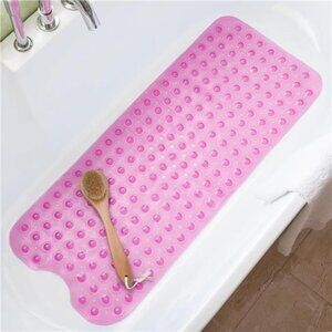 Extra Long Non Slip Bathtub Shower Mat Machine Washable BPA Free 39x16 Pink